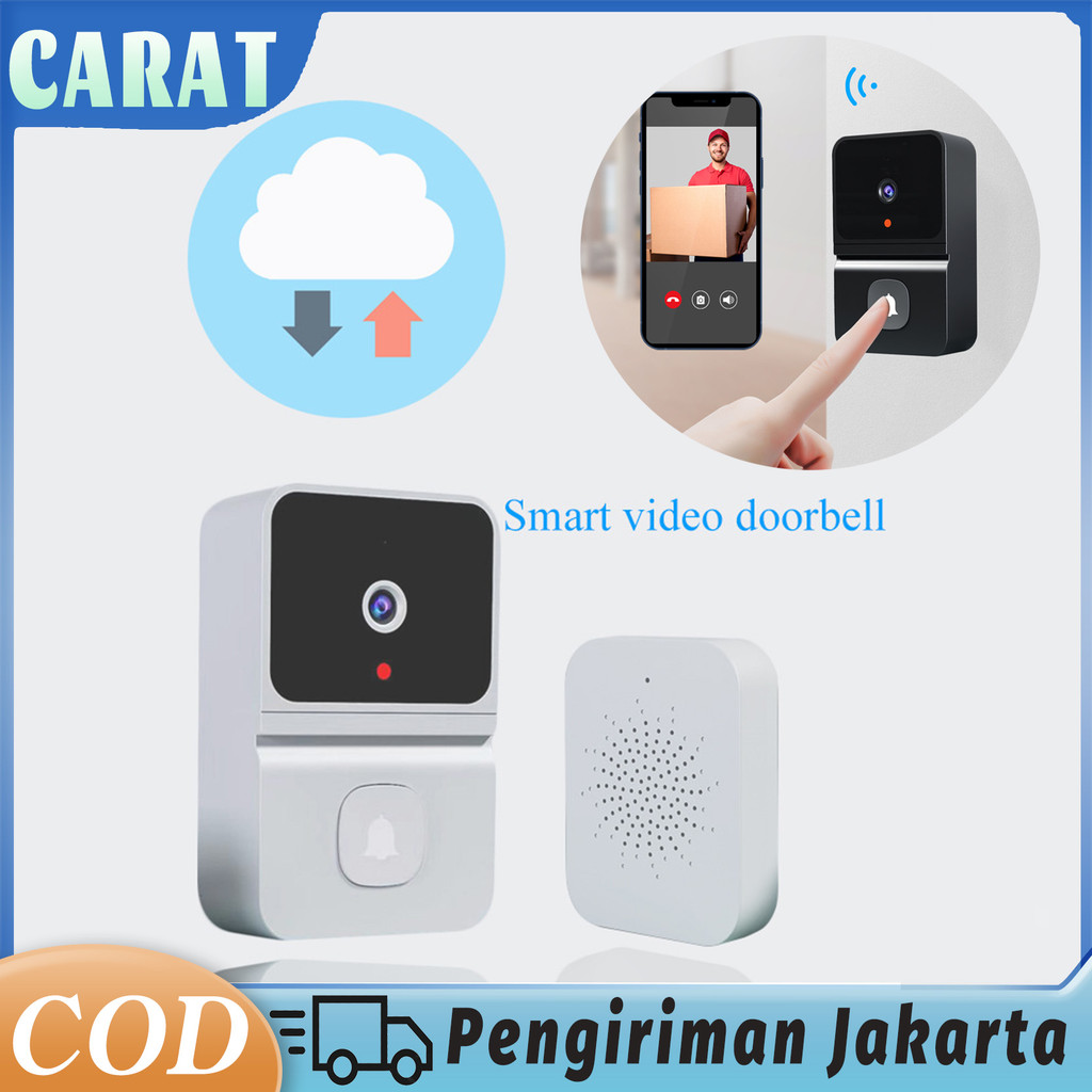 Bel Pintu Pintar Nirkabel Bel Pintu Nirkabel Rumah Kamera Nirkabel Bel Pintu Pintar Anti-pencurian K