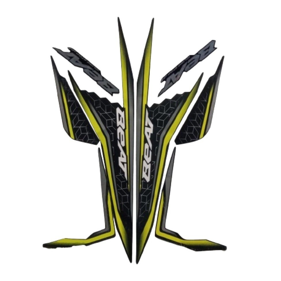 Stiker Striping Beat ISS 2020 List warna Hijau Striping Motor Beat ISS 2020 List Hijau hitam