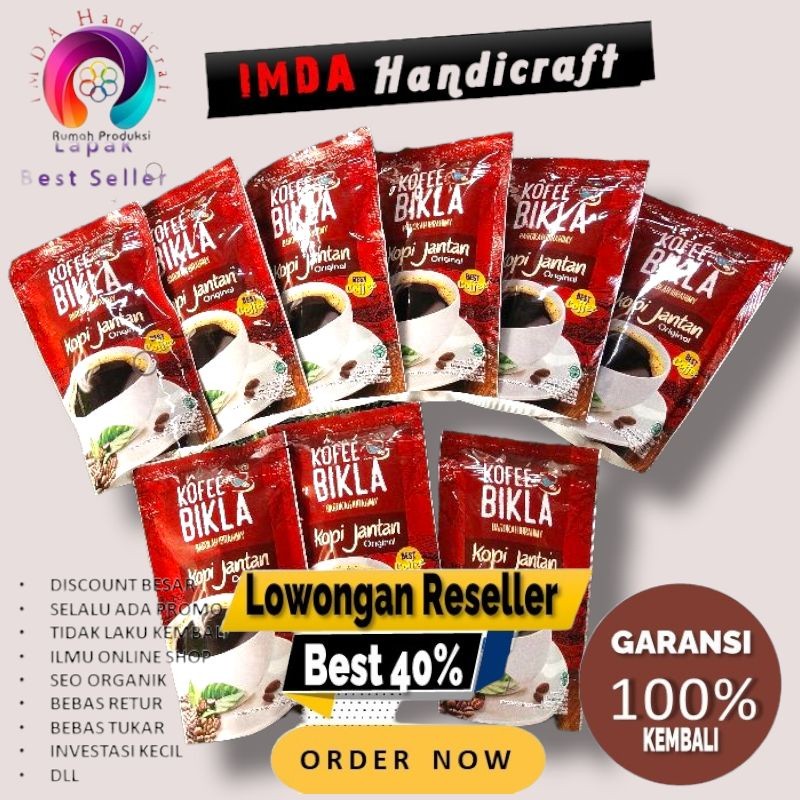 

IMDA HANDICRAFT PAKET 9 PCS KOPI BIKLA JANTAN ASLI KOPI ROBUSTA JEMBER 125 GRAM