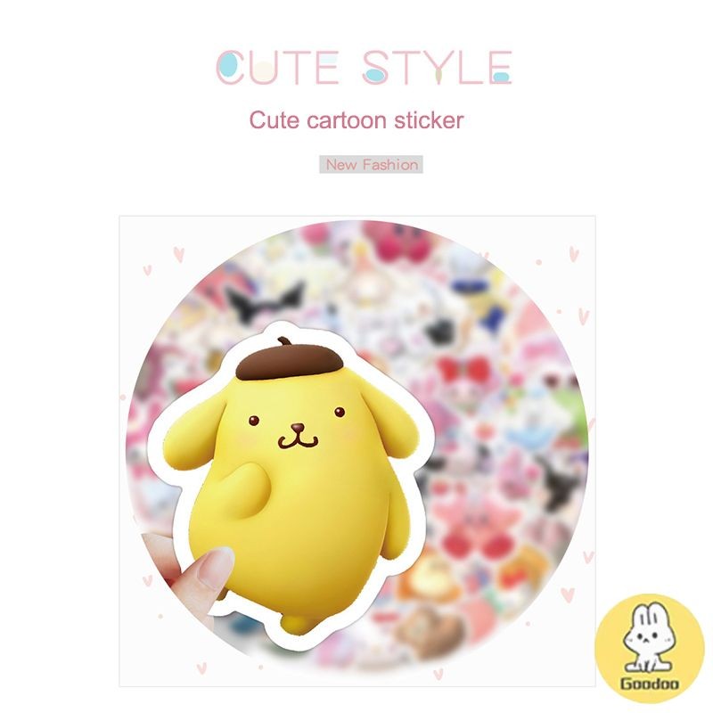 

[COD] Stiker Sanrio Lucu Stiker Kartun 3D Stiker Tahan Air Gelas Air -GD