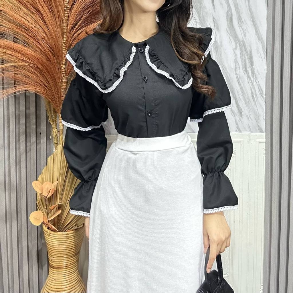 T33 - RRX BLOUSE KALATA SAILOR MODEL JAHIT / MELVIN BLOUSE RUFFLE / ATASAN BLOUSE WANITA / BLOUSE RE