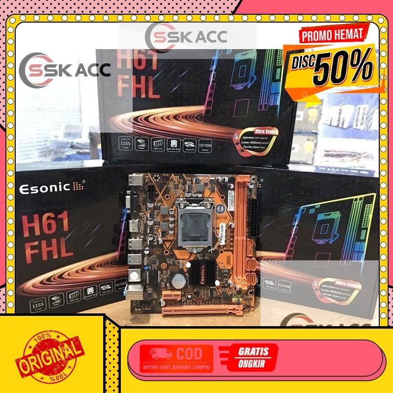 Motherboard Esonic H61 FHL / Motherboard Esonic / Mobo Esonic / Mobo GROSIR-KOMPUTER