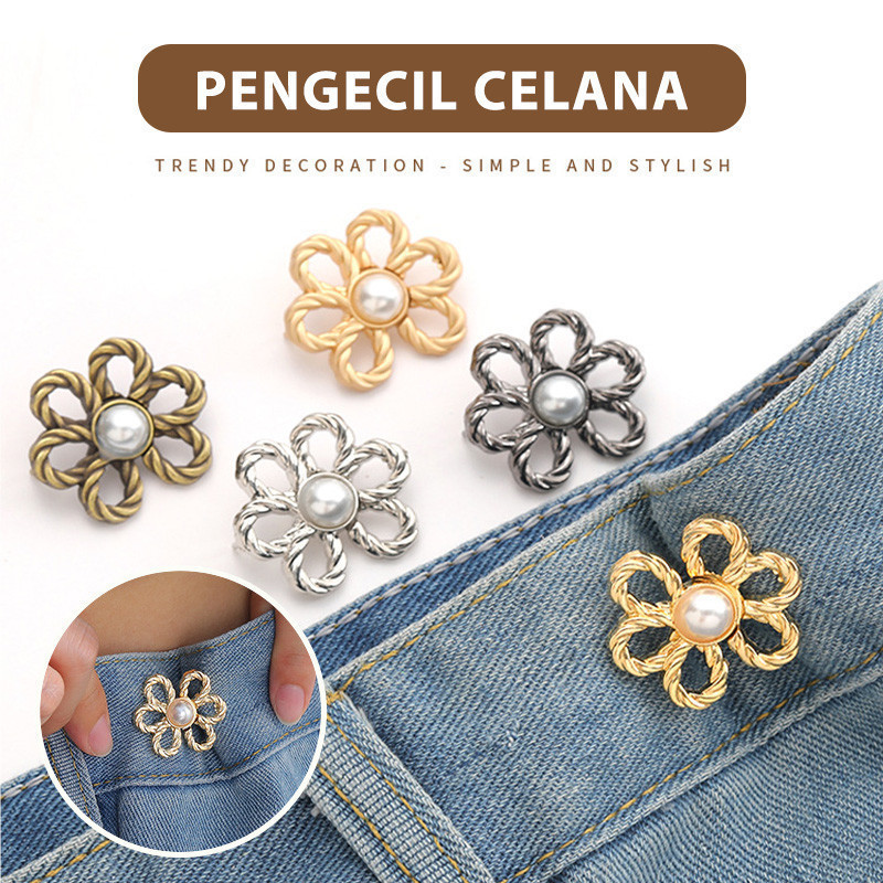 Kancing Jeans Kait / Kancing Jeans Adjustable / Pengecil Pinggang Celana Jeans / Kancing Ajaib