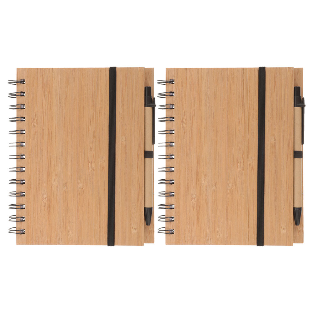 

2 Sets Bamboo Board Notebook Office Notebooks for Taking Daily Use Pads