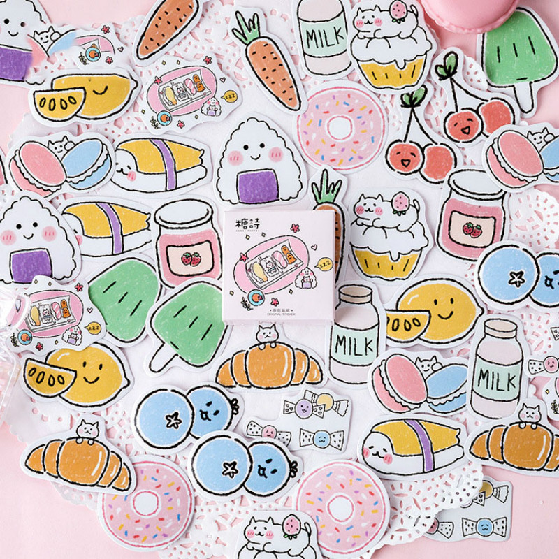 

Mohamm Snack Pocket Series Kawaii Cute Sticker Custom Stickers Diary Stationery 45 pcs