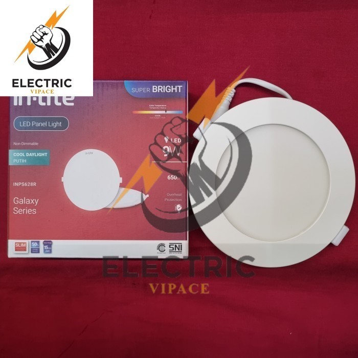 INPS628R LAMPU DOWNLIGHT LED PANEL INLITE IN LITE 9W 9 WATT BULAT INBOW INPS 628R