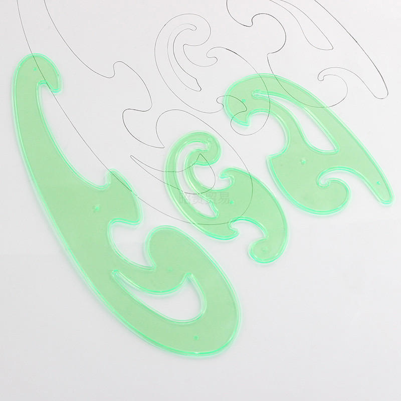 

French curve ruler, a set of 3,5.3”, 6.3”, 12.6” curve board drawing template ruler three-piece animation animation sewing ruler