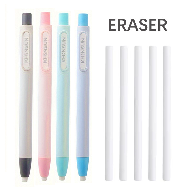 

Creative Pen Shape Press Type Pencil Eraser Replaceable Core Sketching Painting Writing Erase Supplies Japanese Stationery