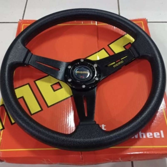 Stir Momo Hitam / Stir Racing Momo Hitam Universal Mobil BARU