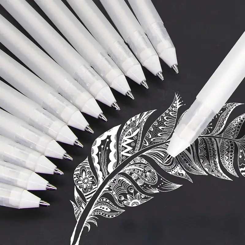 

5pcs White Markers & Gel Pens - Perfect For Artists & Comic Drawers!