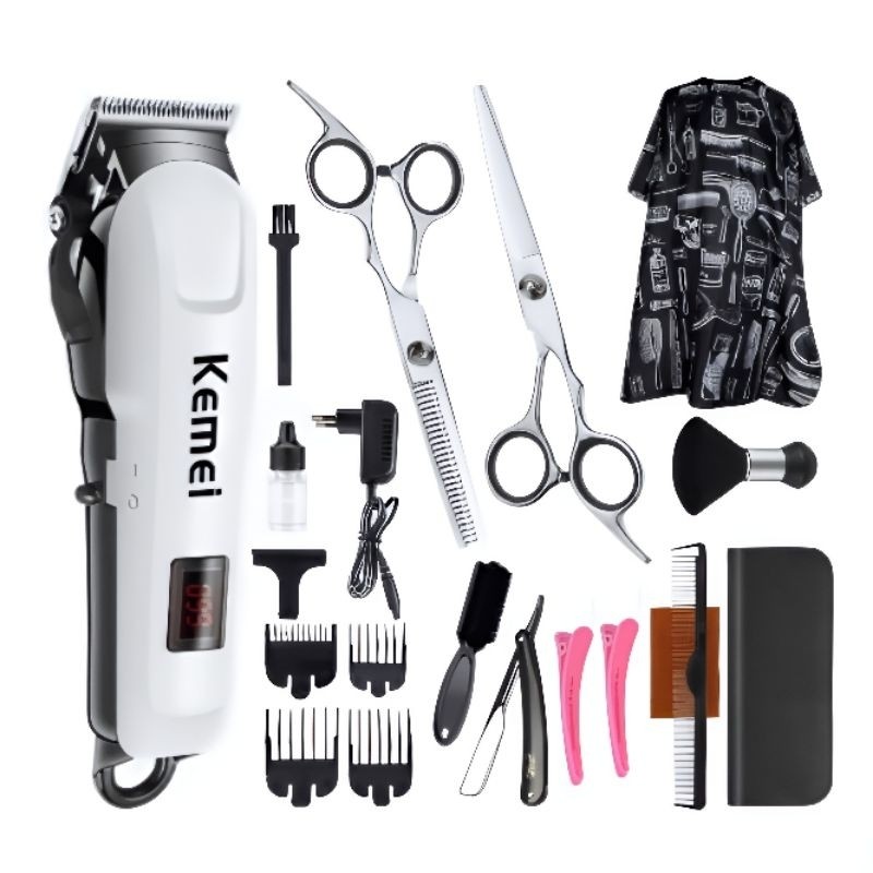 (COD) Alat Cukur Rambut Kemei Km 809A Hair Clipper Alat Mesin Cukur Rambut Elektrik Portable Recharg