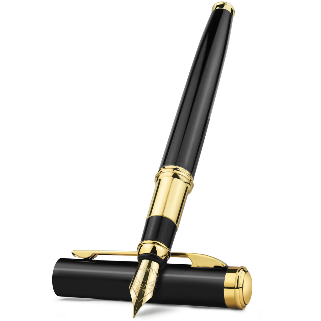 

STONEGO Fashion Metal Fountain Pen, Metal Ink Pens with Ink Refill Converter Sleek Lacquer Housing Calligraphy Pens