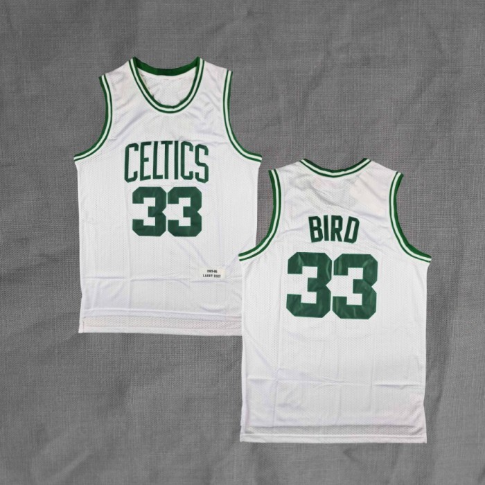 BORDIR Baju Jersey Basket Larry Bird Celtics Classic Putih #33 - BOSTON CELTICS PUTIH LARRY BIRD #33