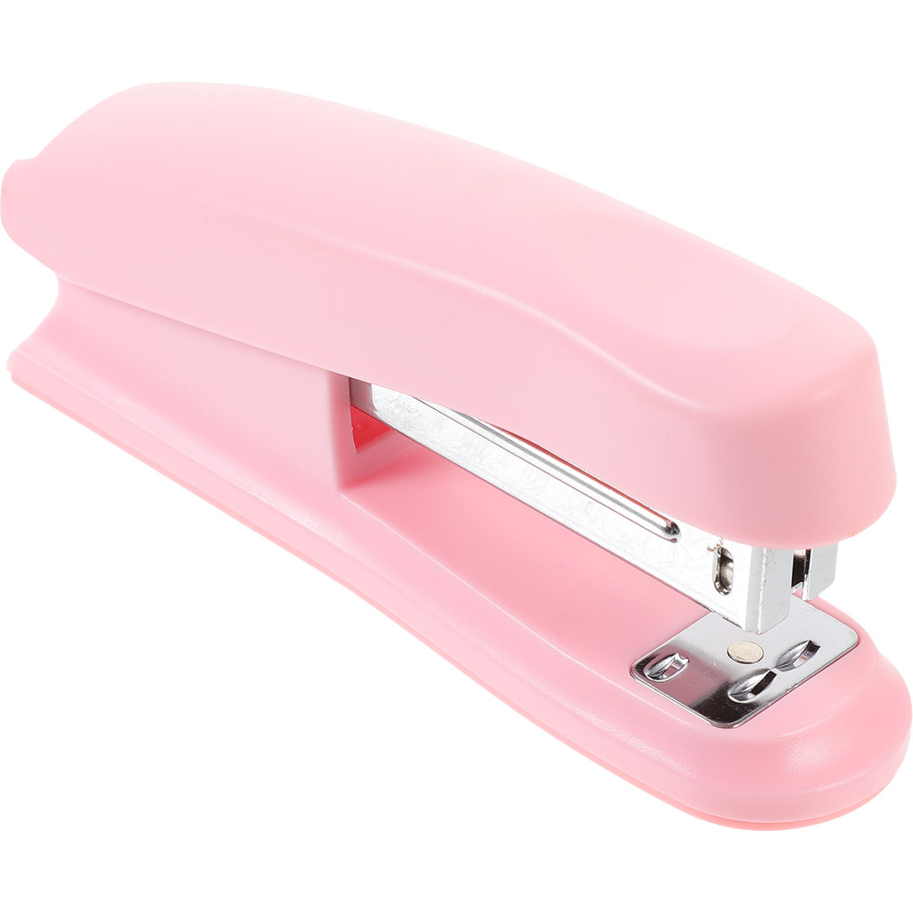 

Pink Portable Mini Desk Stapler Office Supplies Student Stationery Macaron Color Hand Operated Desktop Tool Gadgets