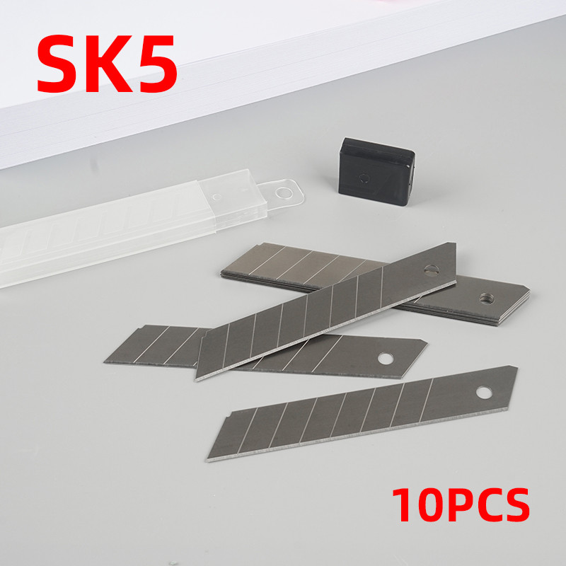 

10 Pcs 9/18/25mm Utility Knife Blades SK5 Carbon Alloy Steel Box Cutter Letter Opener Snap off Replacement Blades