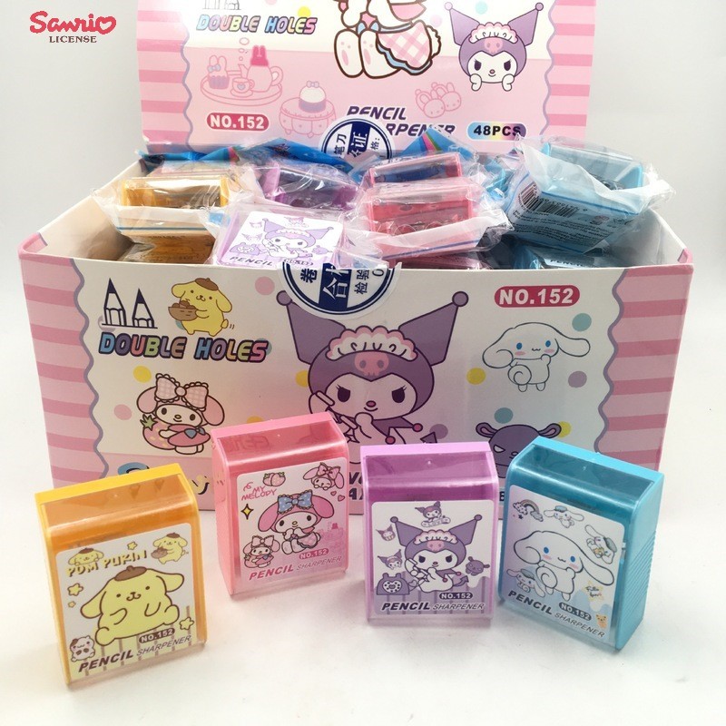 

48pcs Sanrio Creative Cartoon Backpack Modeling Pencil Sharpener Children ' S Mini Double Hole Pencil - Sharpener Student Statio