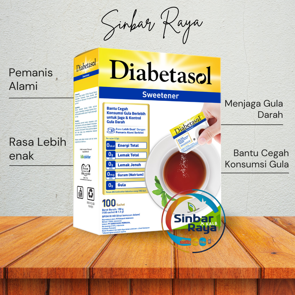 

Diabetasol Sweetener Isi 100scht Pemanis Rendah Kalori Gula Untuk Diabetes