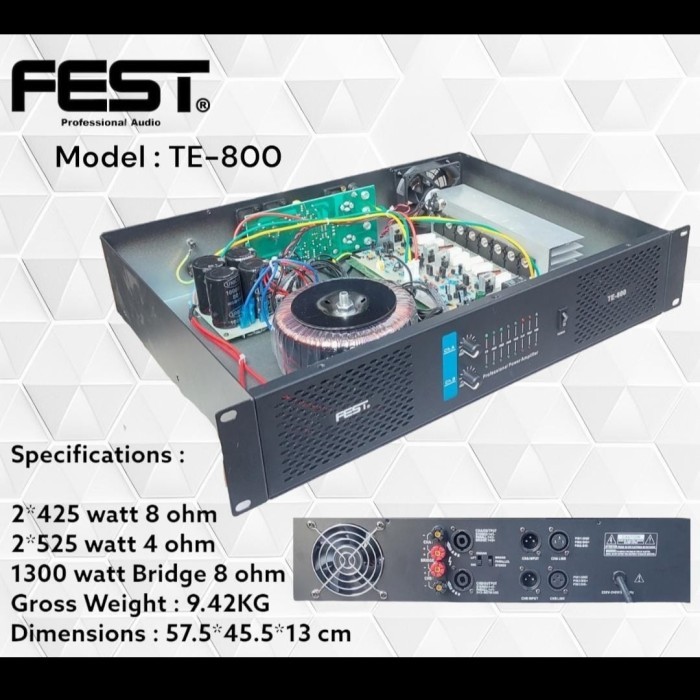 GROSIR POWER AMPLIFIER FEST TE800 TE 800 GARANSI ORIGINAL