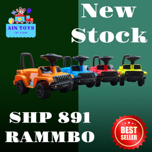 MAINAN MOBIL ANAK BISA DINAIKI TOLOCAR RIDEON RAMBO 891 SHP MUSIK