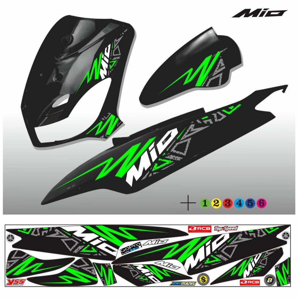 STIKER MOTOR / Striping mio smile mio sporty variasi motif elegan simple stiker mio SMILE SPORTI