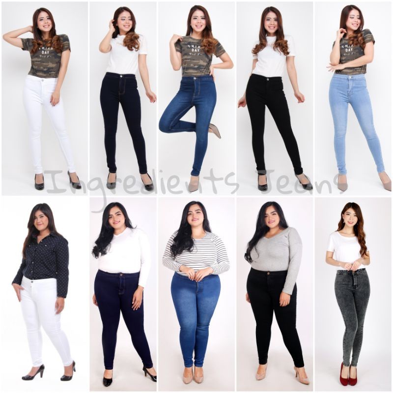 BEST SELLER Celana Highwaist Jeans Wanita Jumbo JSK JEANS [Size 27-38]