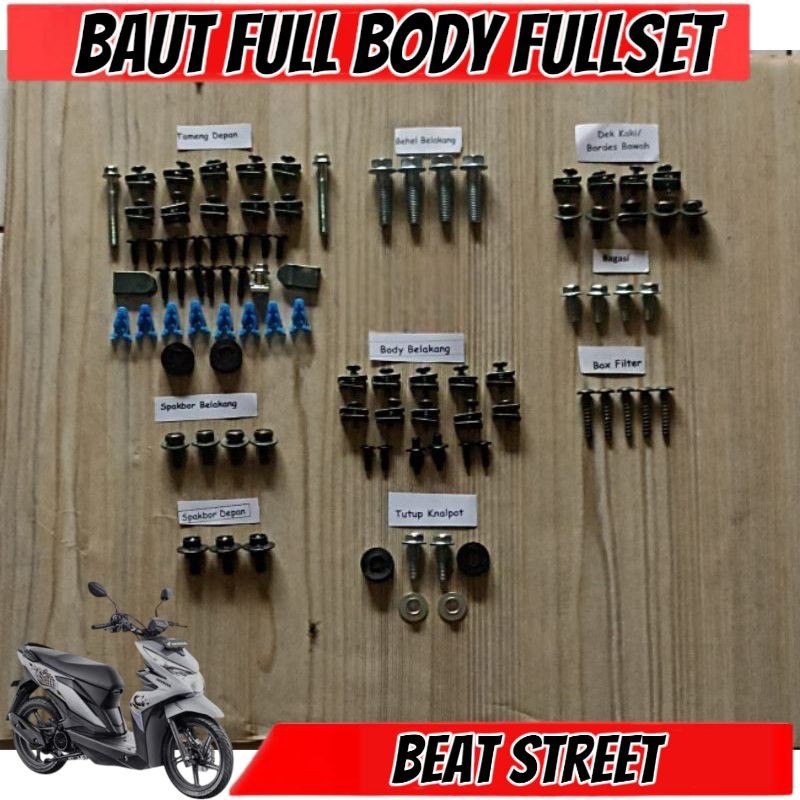 COD Baut Full Set Cover Body Honda Beat Street 110 Esp / Baut Full body Beat street old