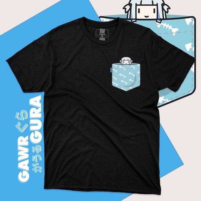 F&N Gawr gura and Other Hololive Vtuber Pocket Shirt Cotton