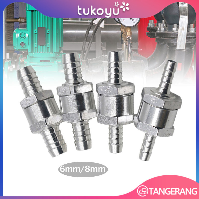 Aluminium Alloy Katup Satu Arah 6/8mm One Way Valve Premium Untuk Bahan Bakar Motor/Mobil Non Return