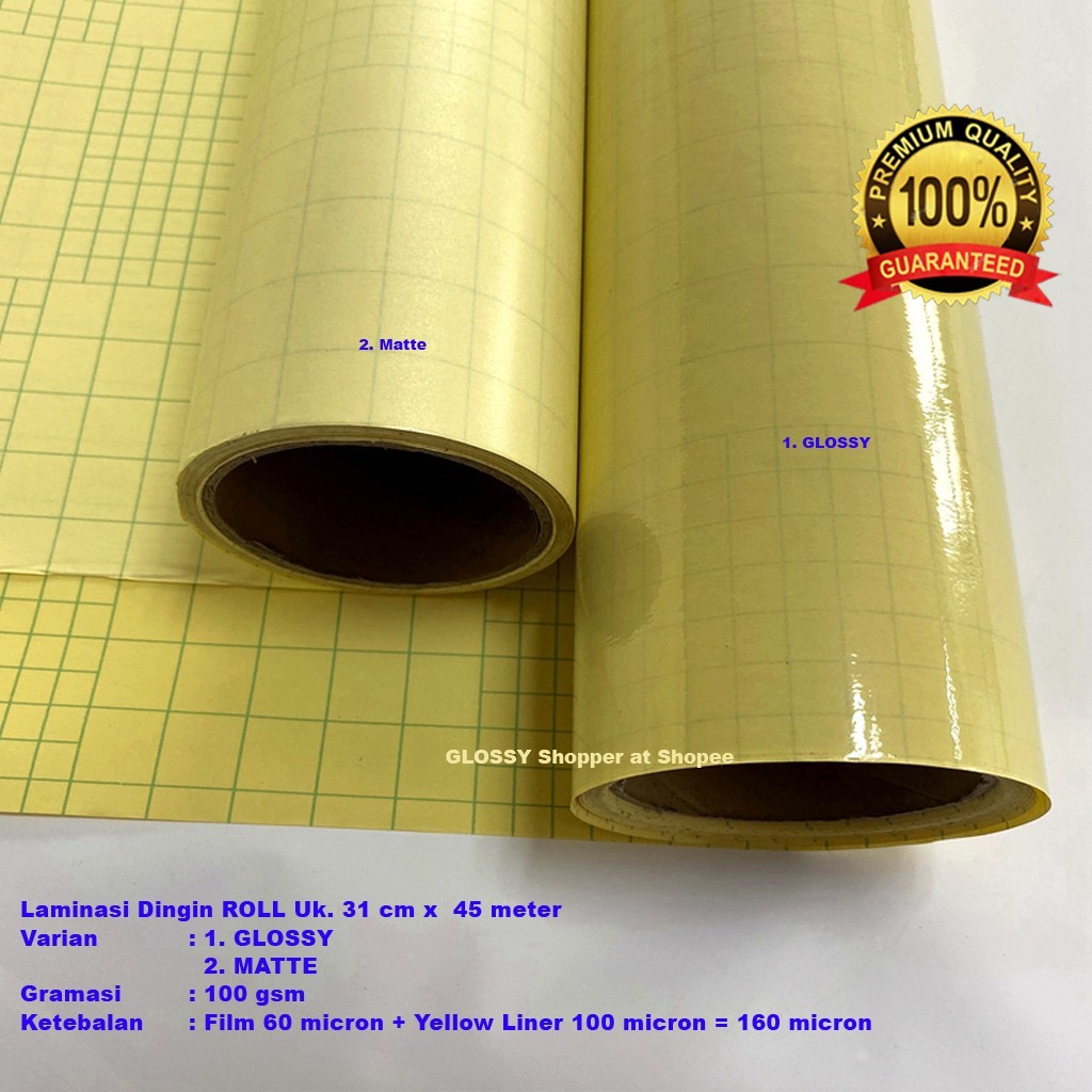 LAMINASI DINGIN 31 cm - GLOSSY / MATTE - ROLL