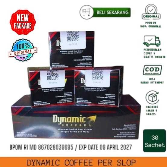 

Dynamic Coffee Per Slop Isi 3 Box Kemasan Terbaru | BPOM | EXP TERBARU Original
