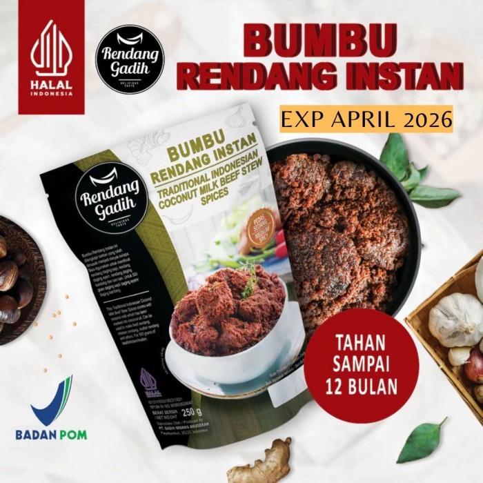 

[[Promo]]Best Seller Bumbu Rendang Instan - Rendang Gadih - Medium Spicy - Pedas