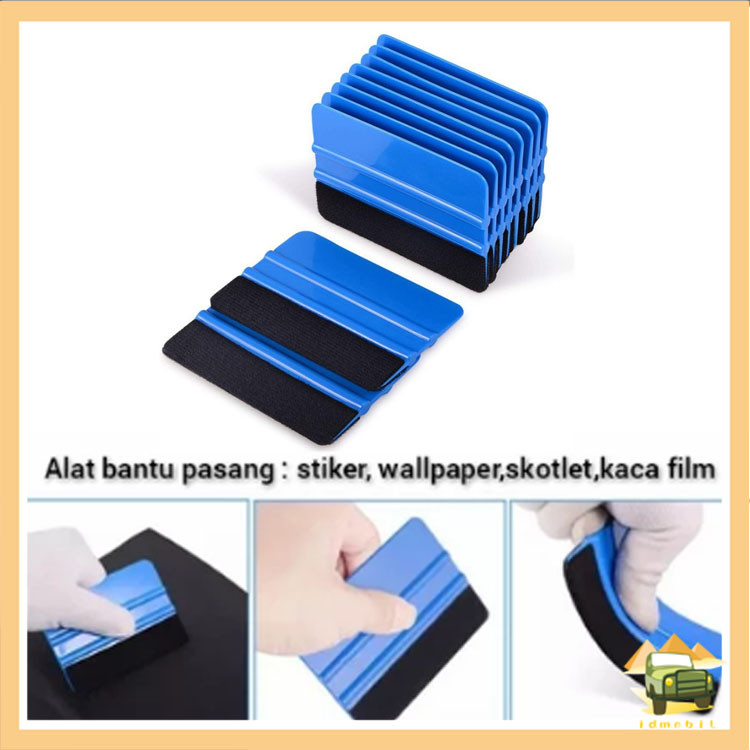 Scraper Beludru Felt/Scrapper Kape Biru Alat Bantu/Sticker Bulu Alat Pemasangan Sticker Kaca Film Sc