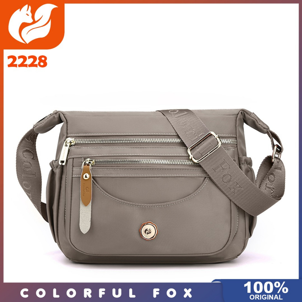 Terbaru Colorful fox ori - Tas selempang wanita colorful fox 2228 nilon waterproof tas wanita