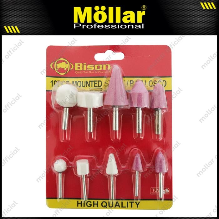 BISON Batu Osco Set 10 Pcs Batu Gerinda Mini Grinder Mounted Stone - Grosir Teknik Surabaya