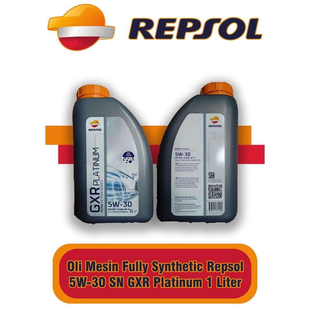 Oli Mesin Fully Synthetic Repsol 5W-30 SN GXR Platinum 1L 66623 Grosir
