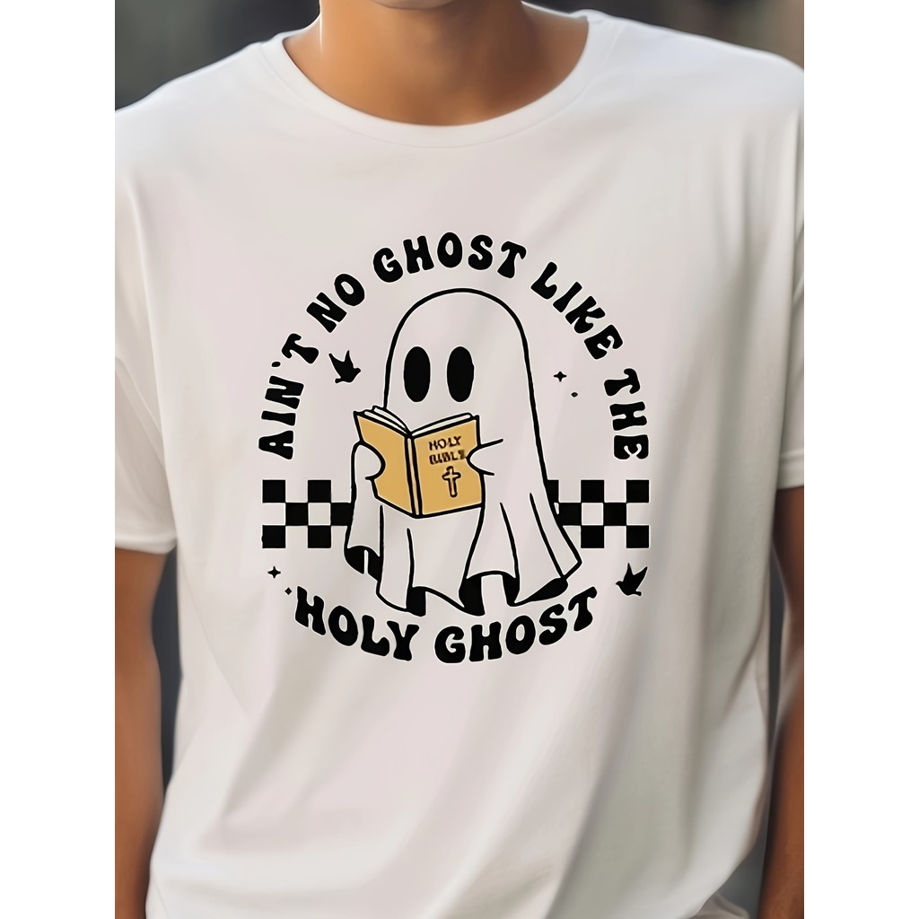 [Pengiriman Cepat] Tidak Ada Hantu yang Selucu Roh Kudus, Kaos dengan Gambar Lucu, Bahan yang Lembut
