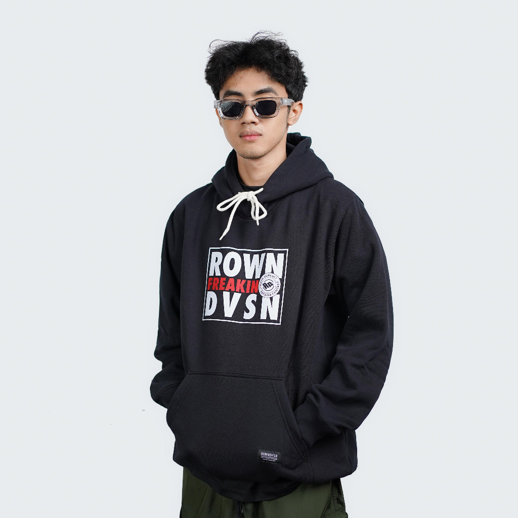 Rown Division Official Pullover Hoodie - Rowndvsn Jaket Babylon Black