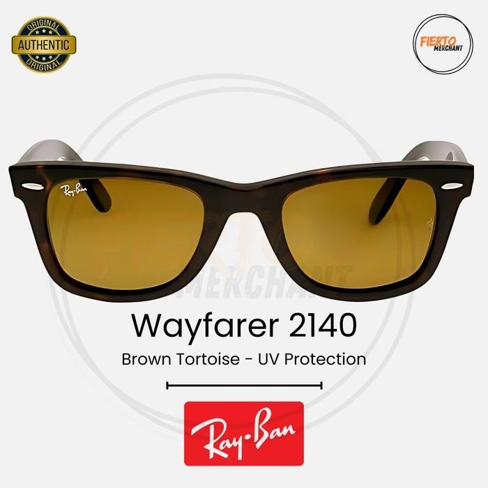 Kacamata Rayban Wayfarer 2140 Ori/Original Brown/Coklat Tortoise Anti UV Protection