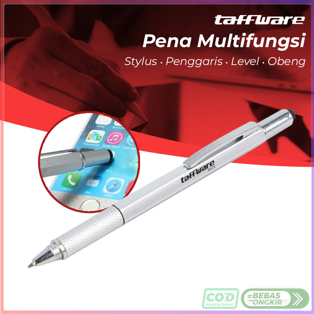 

Taffware Pena Multifungsi Plastik Stylus Penggaris Waterpass Obeng - 9625