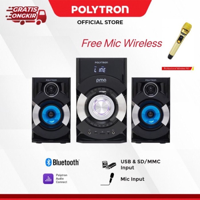 POLYTRON PMA 9527/BA Multimedia Speaker - Free Mic Wireless