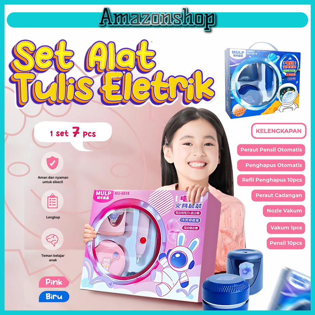 

6.6 (LC) Stationery Set Rautan Pensil Penghapus Vacum Alat Tulis Set Lengkap
