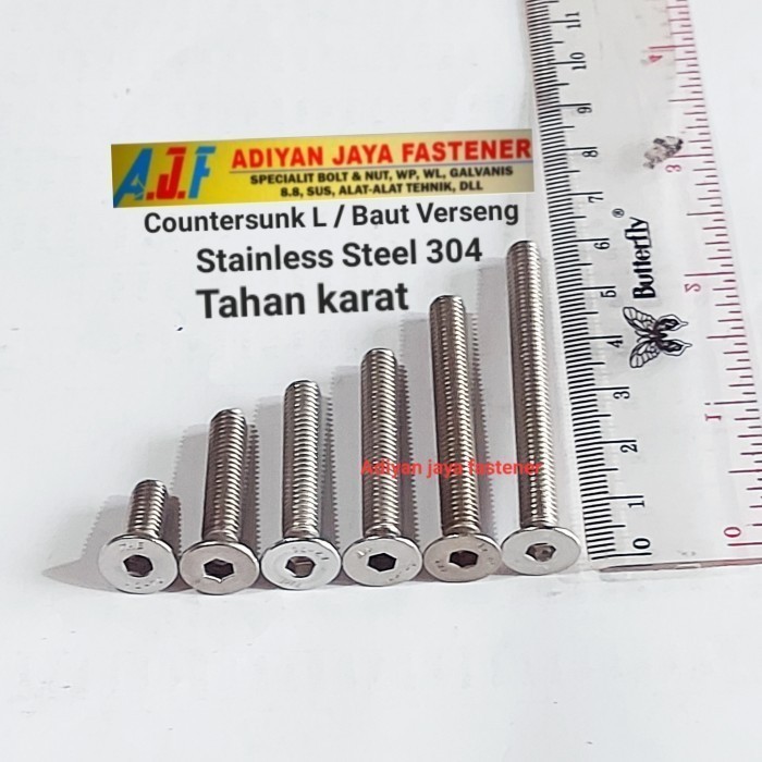 BAUT VERSENG L / DRAT BAUT 17 / M.10 ( panjang 2cm s/d 10cm ) P.1,50 Stainless 304
