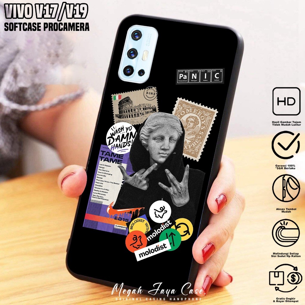 Softcase Hp VIVO V17 / VIVO V19 - Case Hp VIVO V19 / VIVO V17 Motif Estetik - Softcase Pro Camera - 