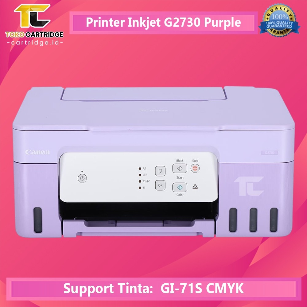 

Printer InkTank Pixma Canon G2010 / G2770 / G2730 Black Purple Print Scan Copy All In One Multifunctions A4 Bergaransi New