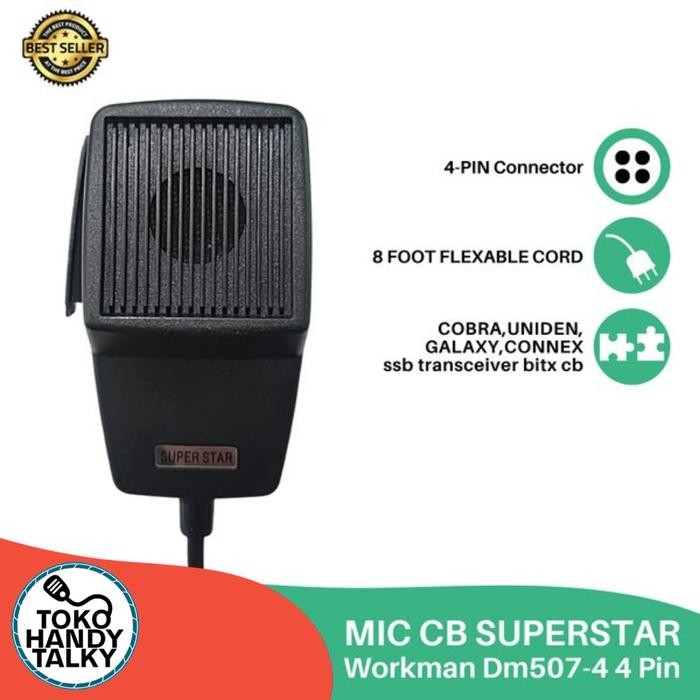 MIC RADIO RIG CB SUPERSTAR Workman DM507-4 4 PIN REPLACEMENT CB RADIO NEW
