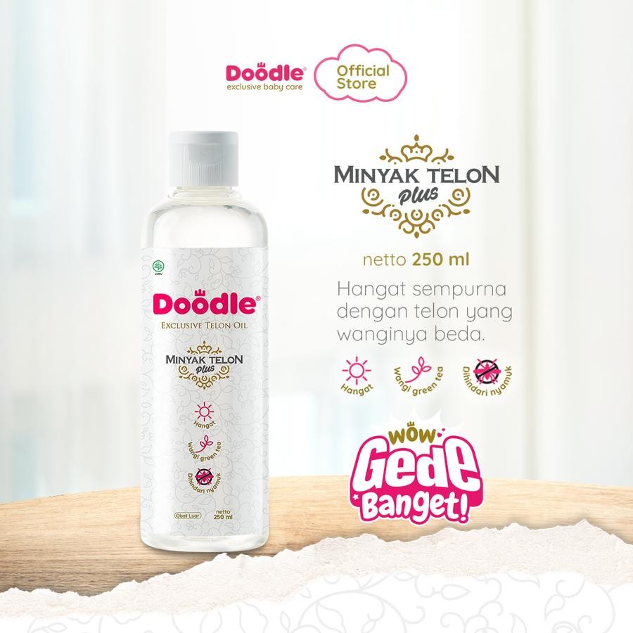 Doodle Minyak Telon Wangi Greentea 250 ml – Kemasan besar - Hangatkan Bayi Newborn – Lavie Baby Hous