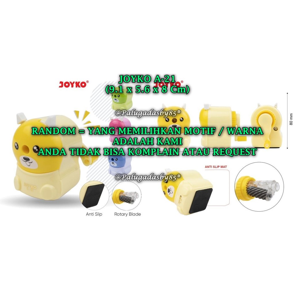 

(1 Biji) GROSIR Rautan Meja Putar JOYKO A-21 / Sharpener Rautan Serutan Putar Joyko A-21 (1 Biji)
