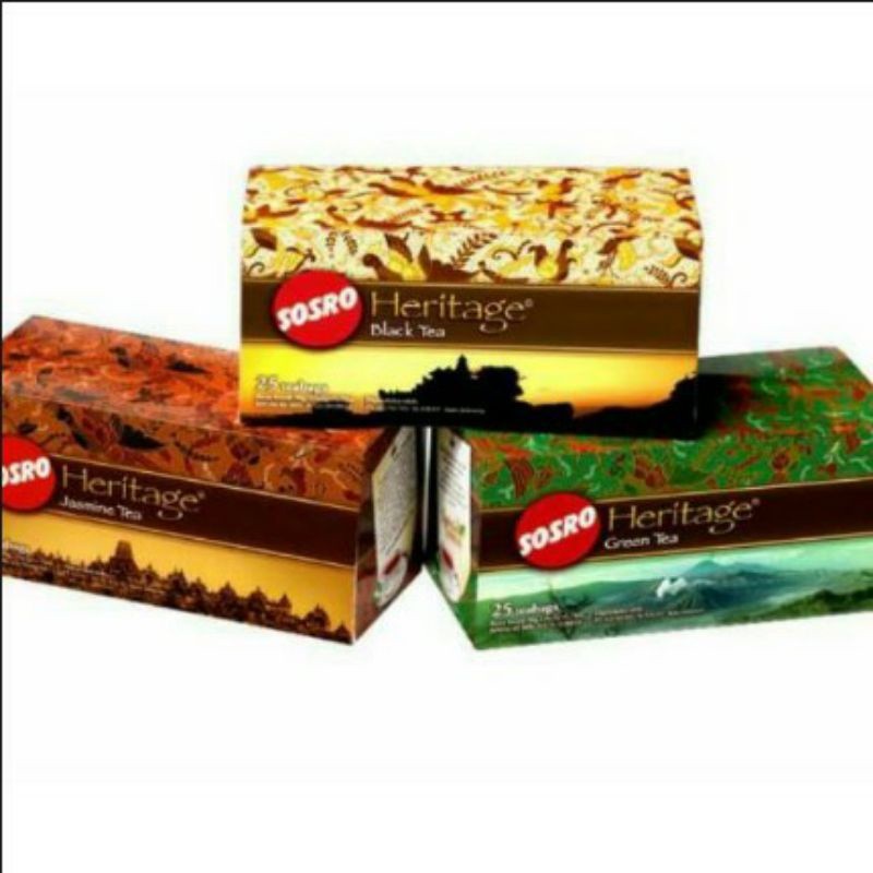 

sosro heritage teh hitam,melati,green tea isi 25x2gr - ARM