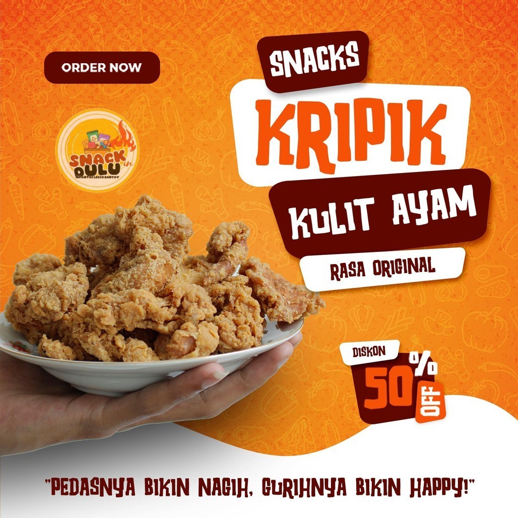 

Kulit Ayam Crispy Original Gurih dan Pedas Daun Jeruk 1 KG - 250 GR - Snacks - Food