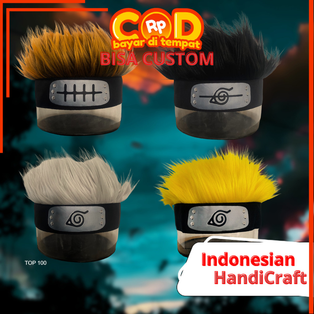 Wig pria Topi Rambu Palsu Model Naruto sasuke